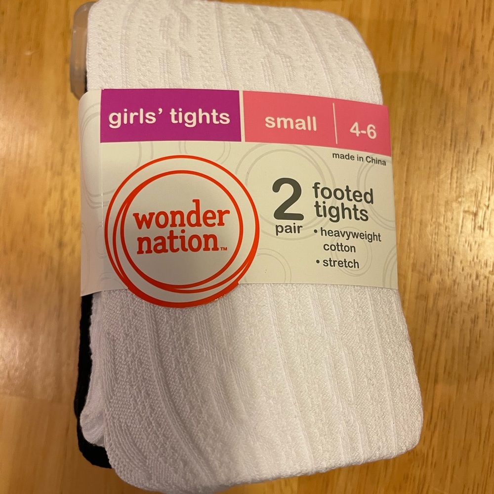 Girls wonder nation 2pair cotton tights
